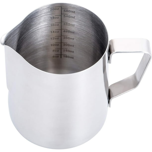 Jarra para espumar leche para espresso de 20 oz, jarra humeante para espresso de 20 oz, taza para espumar leche para café, jarra humeante para café de 20 oz/600 ml