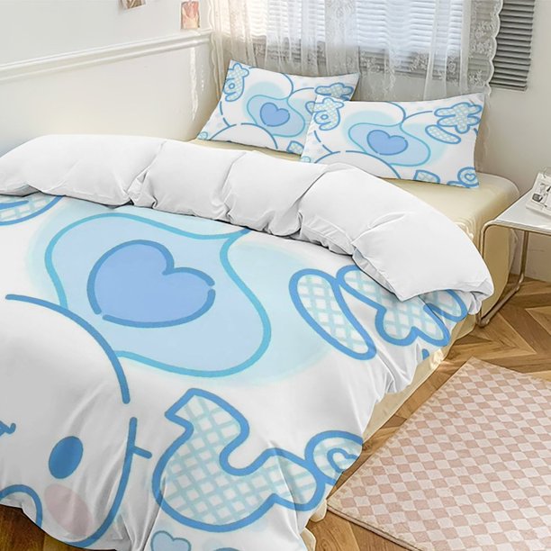 Cinnamoroll 3-Piece Twin Bed Set - Includes 1 Single Comforter And 2 Pillowcases Bedding - Fade Resistant Microfiber - Cinnamoroll