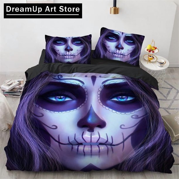 Sorror Skull Girl Sexy Flowers Bedding Set Duvet Cover Bed Set Quilt Cover Boys Adult