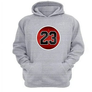 Genérico - Poleron Canguro 23 Con Capucha Gris Claro Talla Xs Unisex