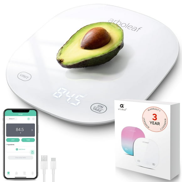 Báscula Smart Food Kitchen Arboleaf de 10 kg, recargable por USB