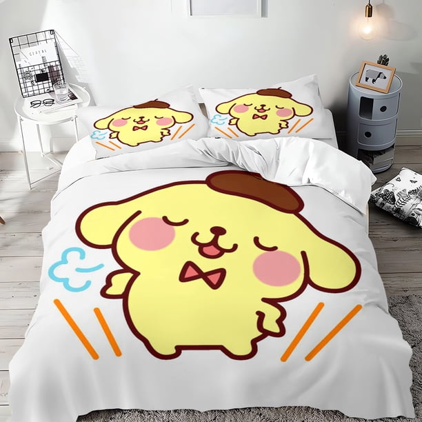 Pompompurin Duvet Cover 2pc3pc Single Double Bed King Size Needlework Pillowcase Quilt Cover Multi-piece Bedding Set