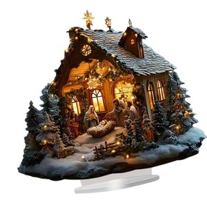 Magideal - Adorno Acrílico 2D Con Base, Accesorios Decorativos Para Fotografía, Decoración De Escritorio 2D Independiente, Decoración De Mesa Para Sala De Estar, Jesús