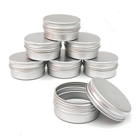 Envases de lata CTKcom 30 ml de aluminio plateado para bálsamo labial - paquete de 10