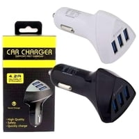 Gen - Cargador De Auto 3 Puertos Usb Celular Tablet Gps Multicolor