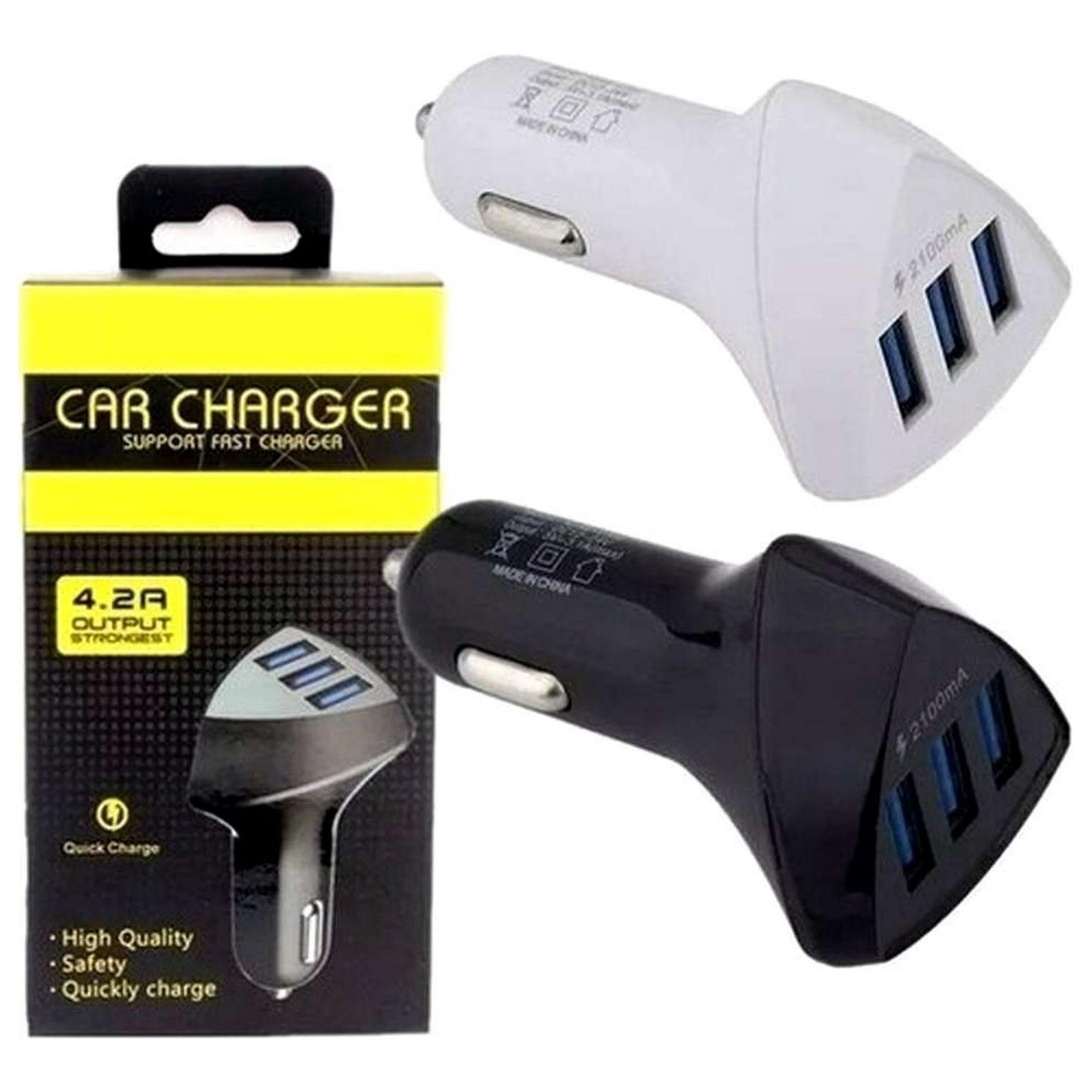 Gen - Cargador De Auto 3 Puertos Usb Celular Tablet Gps Multicolor
