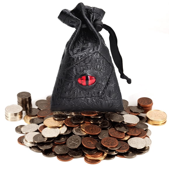 Juego de monedas de metal CZYY DND 60 con funda de piel para juegos de mesa