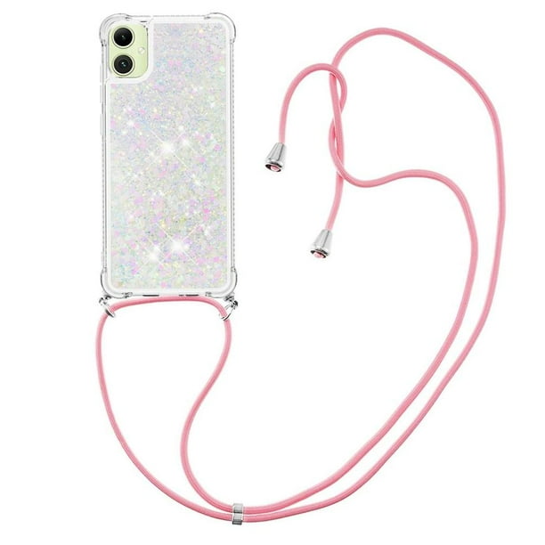 Funda FOXDOCK para Samsung Galaxy A07 con Cuerda Ajustable, Brillo Líquido, Protección Antigolpes y Lente – Ideal para Regalo
