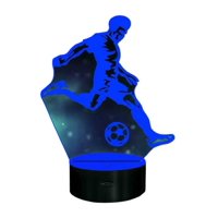 Lelumania - Lampara Ilusion 3D Jugador Fútbol De 7 Colores, Base Touch