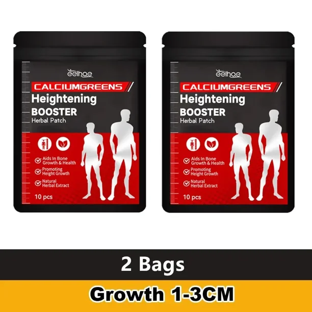 Grow Taller Foot Patch Height Growth Hormone Enhancer Plaster Bone Strength Calcium Vitamin D Supplements for Adults and Teen