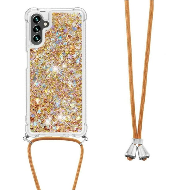 Funda FOXDOCK para Samsung Galaxy A13 5G con Cuerda Ajustable, Brillo Líquido, Protección Antigolpes y Lente – Ideal para Regalo