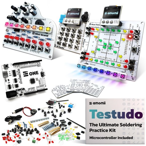 Kit de práctica de soldadura amomii Testudo con microcontrolador USB-C