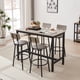 thumbnail image 2 of Bar Table Set with 4 Bar stools PU Soft seat with backrest, Grey, 47.24'' L x 23.62'' W x 35.43'' H, 2 of 3