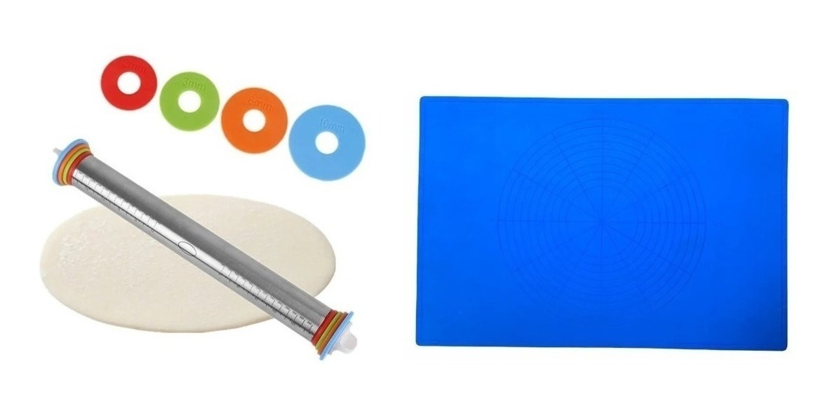 Genérico - Tapete De Silicona 62X42Cm + Uslero Ajustable Fondant 45Cm