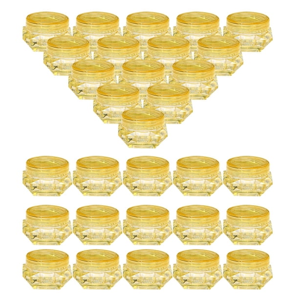 30 Uds frascos de cosméticos recargables con botella de crema para ojos muestra de cosmético ligero embalaje de cosméticos contenedor de tarro vacío p , AMARILLO
