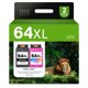 thumbnail image 1 of Cartucho de tinta Yanbeleme 64XL negro y color para HP 64, paquete de 2, 1 of 7