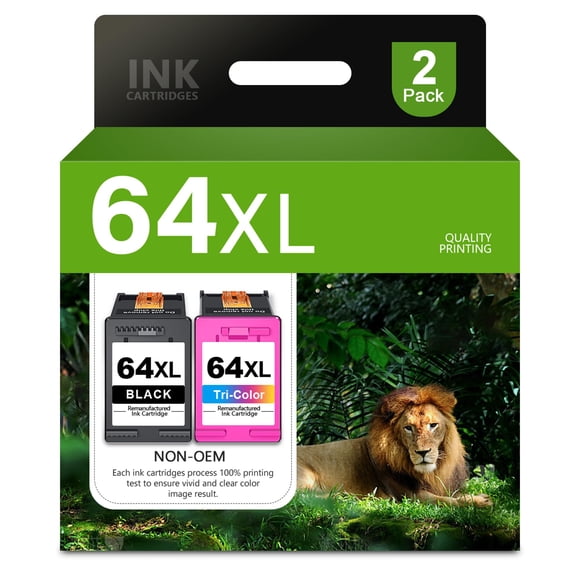 Cartucho de tinta Yanbeleme 64XL negro y color para HP 64, paquete de 2
