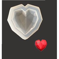 Genérico - Molde Corazon Diamante Molde De Silicona Corazón Mini 3D