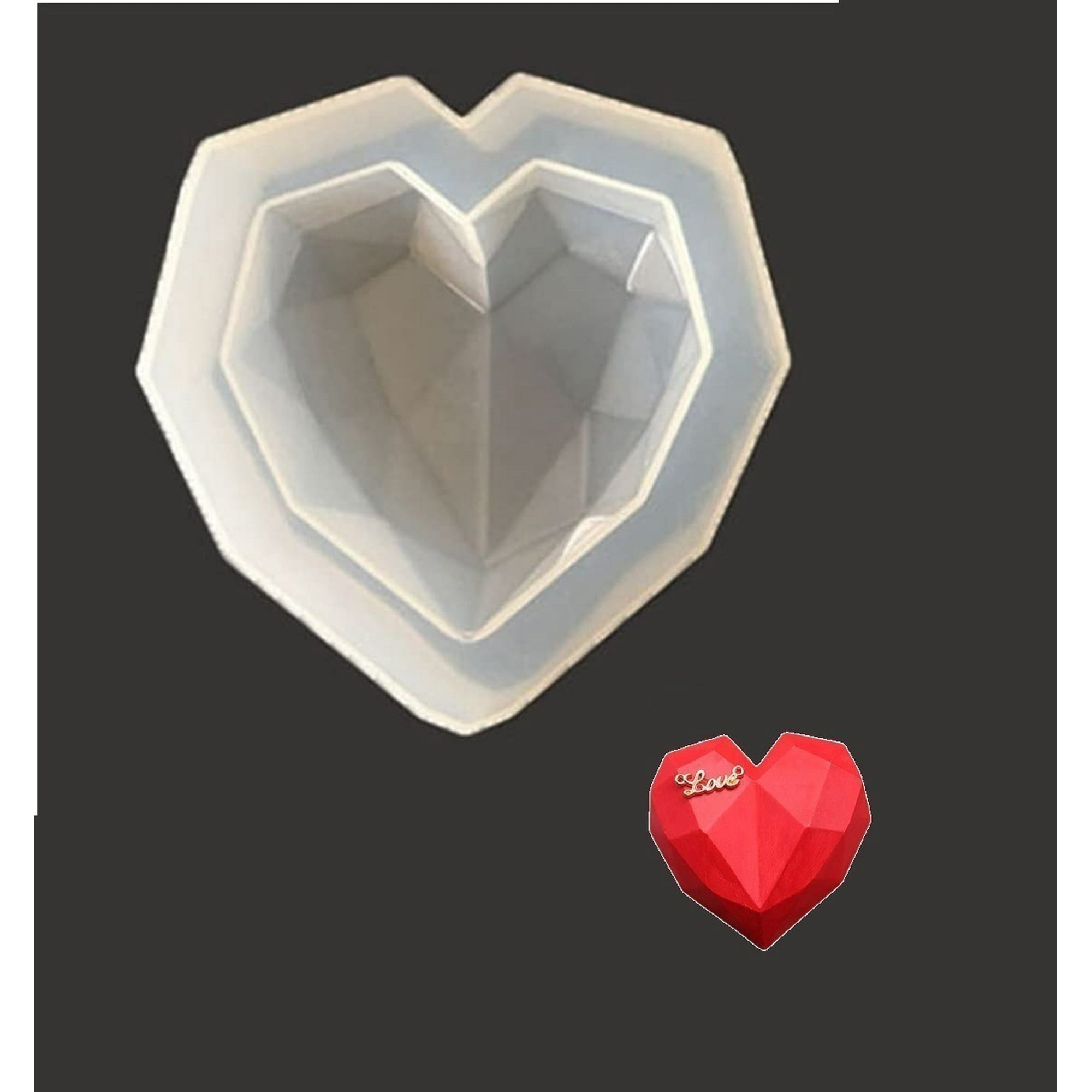 Genérico - Molde Corazon Diamante Molde De Silicona Corazón Mini 3d