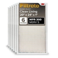 Filtro De Aire Filtrete Ac Furnace Merv 5 Mpr 300, 20 X 24 X 1, Paquete De 6
