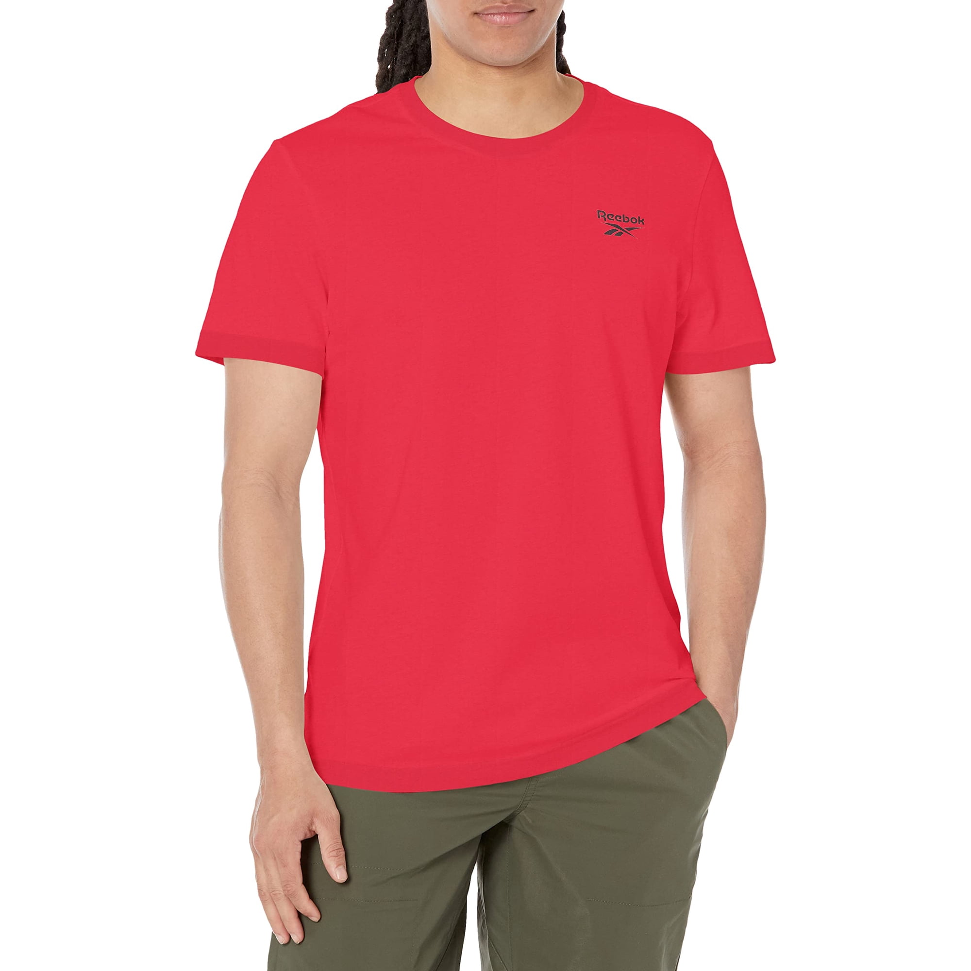Camiseta Reebok Con Logotipo Pequeño Para Hombre, Diseño Vectorial Rojo/negro, Talla S