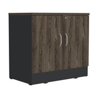 Fmfurniture - Biffet 2 Puertas Fm-002O Café Oscuro Y Negro