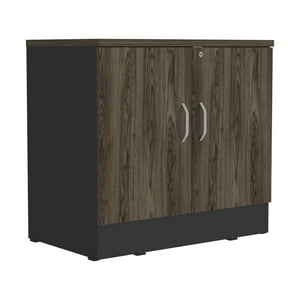 Fmfurniture - Biffet 2 Puertas Fm-002O Café Oscuro Y Negro