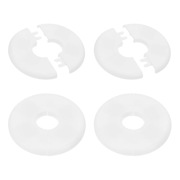 Brida Dividida de Pared 80mm/3.1"OD, 4 Piezas de Cubierta de Placa de Escudo Redonda para Tubería de Agua de 22.5mm/0.9" de Diámetro, Blanca