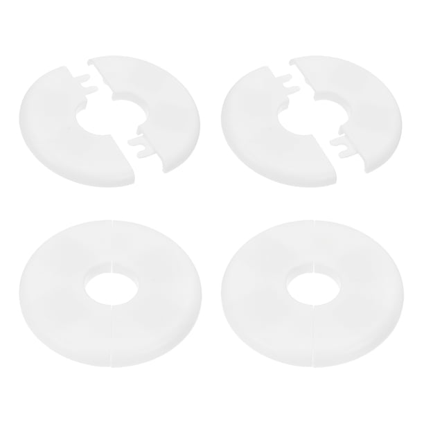 Brida Dividida de Pared 80mm/3.1"OD, 4 Piezas de Cubierta de Placa de Escudo Redonda para Tubería de Agua de 22.5mm/0.9" de Diámetro, Blanca