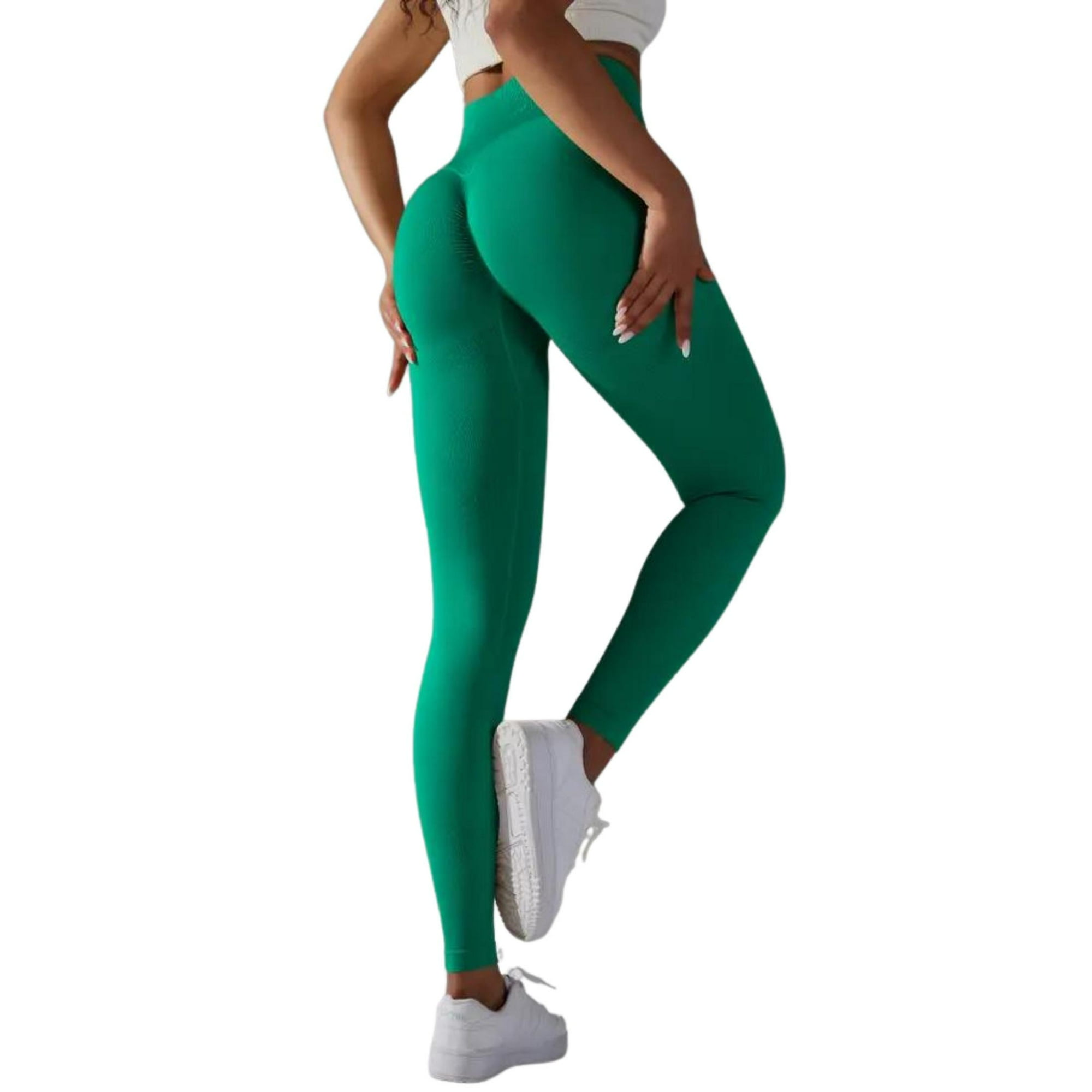 Calzas Leggings Push Up Solido Verde L