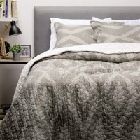 Zahr - Cubrecama Estampado Sherpa King Gris