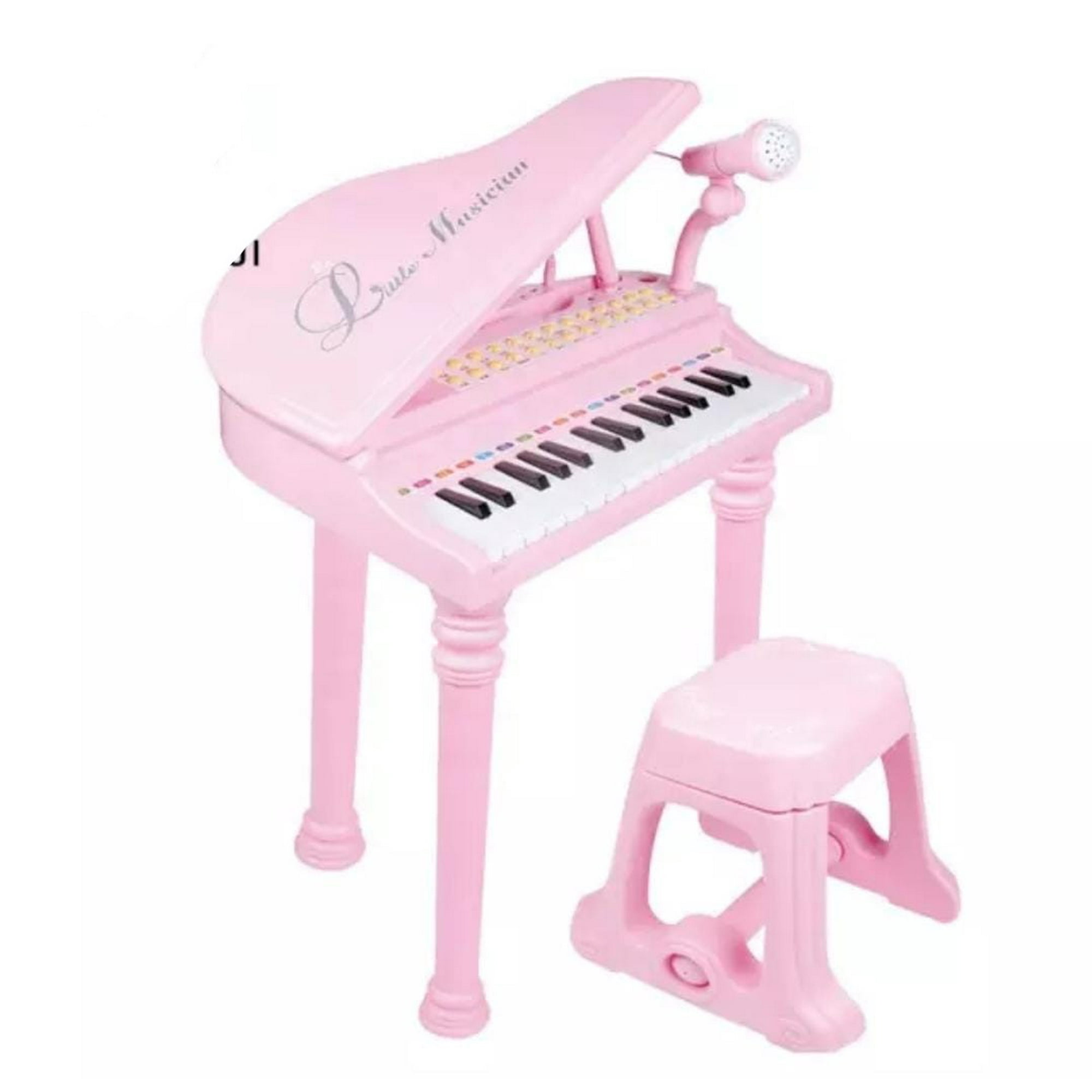 Maravillas Valdivia - Piano Baoli Teclado Para Niños 31 Teclas, Micrófono Conector Mp3 Rosado