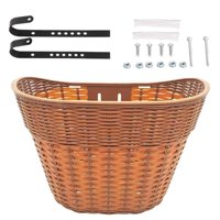 Magideal - Cesta Para Bicicleta Portaequipajes Para Bicicleta Cesta Delantera Para Bicicleta Cesta De Almacenamiento Para Acampar Al Aire Libre , Marrón Marrón