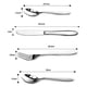 thumbnail image 5 of Juego de cubiertos de 24 piezas de acero inoxidable con cuchillo, tenedor, cuchara y cucharilla. Vajilla con caja de regalo., 5 of 8