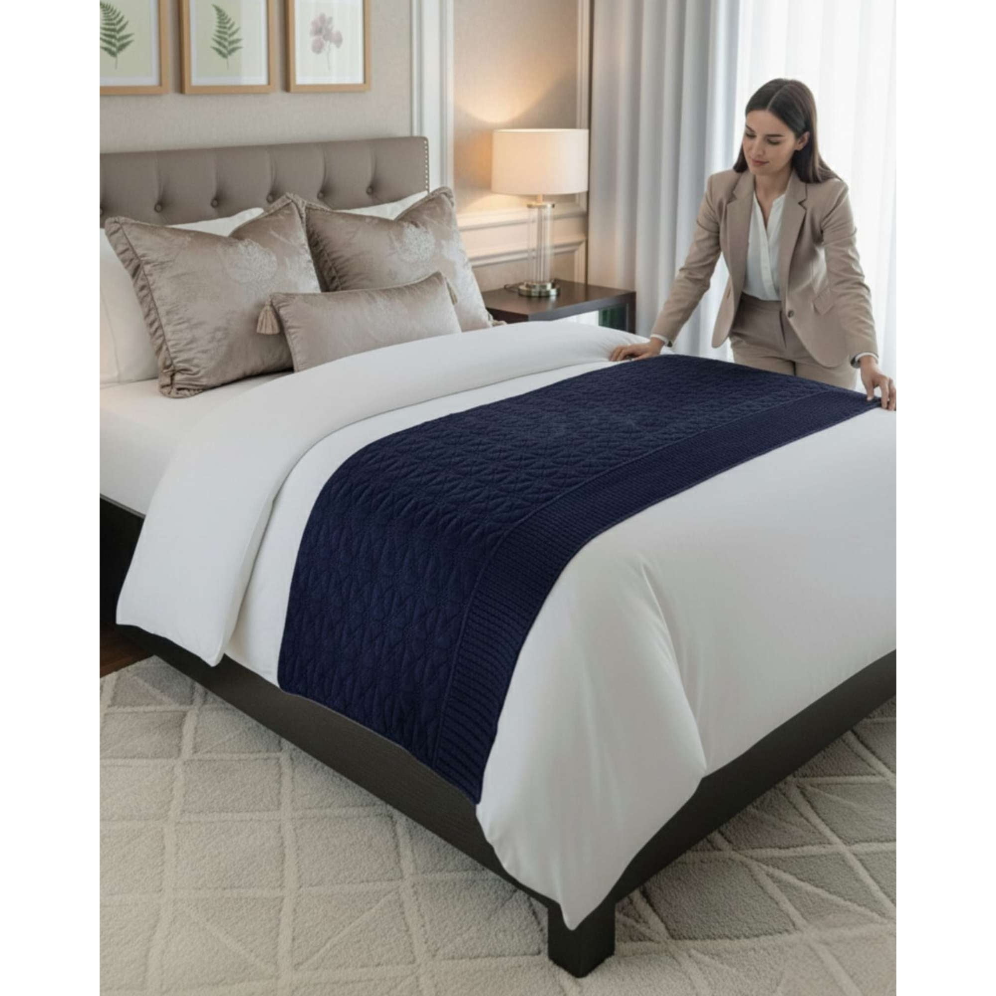 Mylhogar - Piecera De Cama Moderna Con Textura Ultra Suave