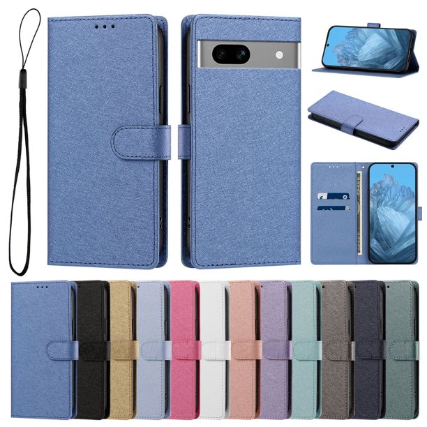 Cartera Funda para Google Pixel 7A Carga Inalámbrica, Azul