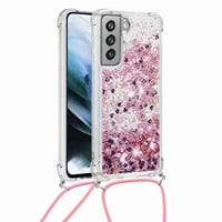 Funda Foxdock Para Samsung Galaxy S21 Fe Con Cuerda Ajustable, Brillo Líquido, Protección Antigolpes Y Lente – Ideal Para Regalo