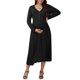 thumbnail image 1 of INSPIRE CHIC Vestidos de Maternidad para Mujeres Botón Plisado Tejido Manga Larga Sesión de Fotos Embarazo Vestido Maxi 2XL Negro, 1 of 6