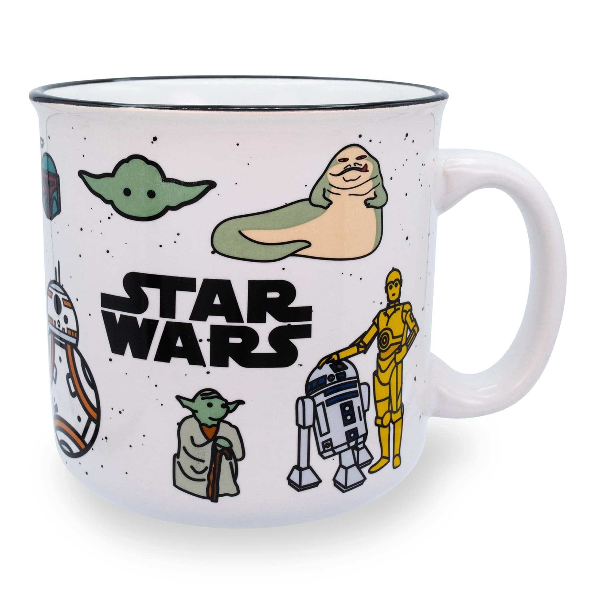 Silver Buffalo - Taza Camper Plateada Con Personajes De Buffalo Star Wars, 600 Ml