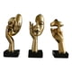 thumbnail image 5 of 3 Piezas Estatuas De Pensador Decoraciones De Escritorio Para Sala De Estar Escritorio Decoración Del Hogar Dorado, 5 of 5