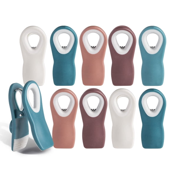 Clips para bolsas con cierre hermético para cocinar con color para almacenar alimentos, paquete de 10