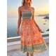 thumbnail image 2 of INSPIRE CHIC Vestido Maxi Floral Bohemio para Mujer sin Mangas con Cintura Fruncida y Tirantes Finos XS Naranja, 2 of 6