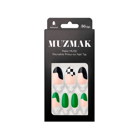 Muzmak - - Uñas Press On Green Wave Almond 36 U.