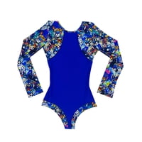 Samia - Traje De Baño De Niña Manga Larga Azul 6