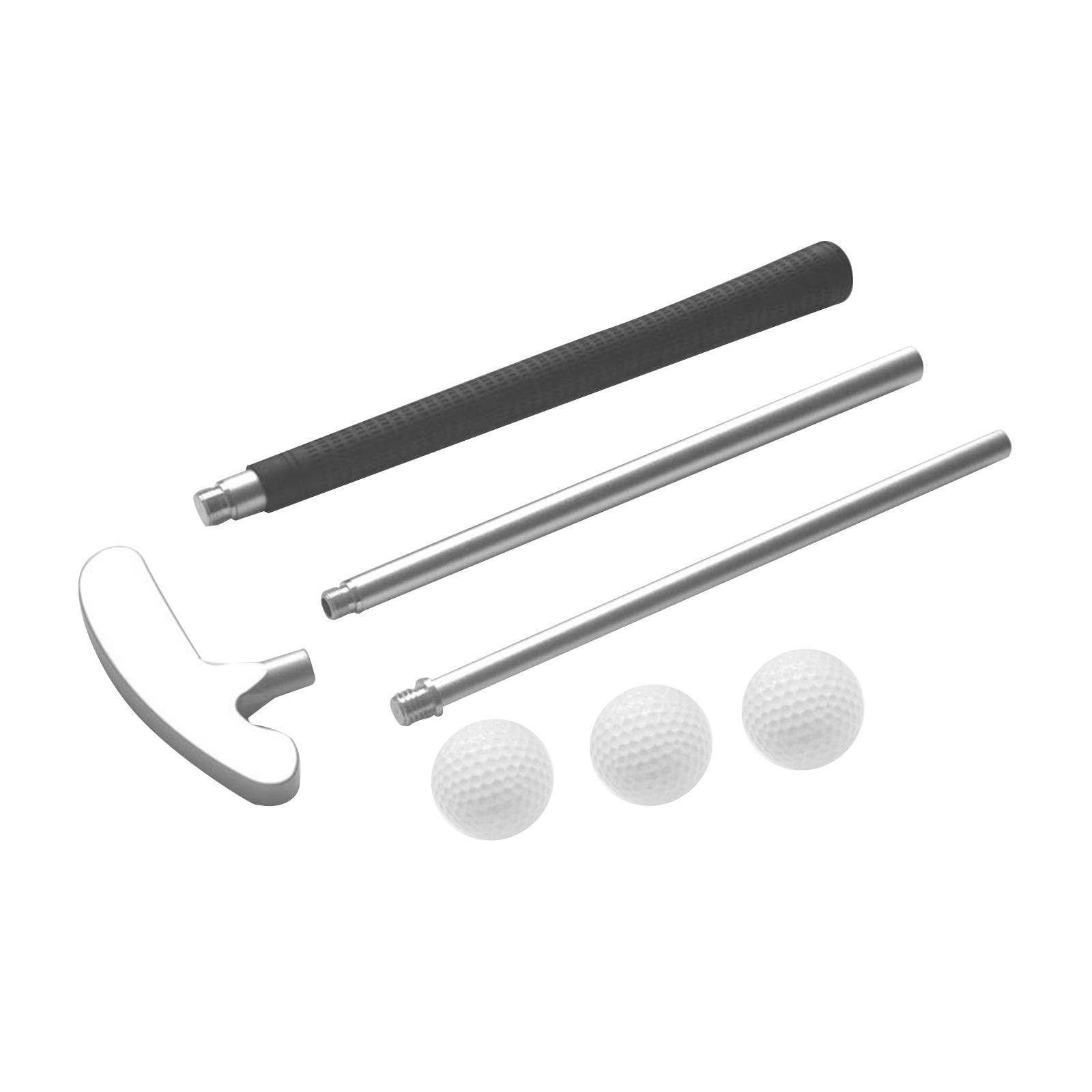 Magideal - Putter De Golf Telescópico, Con 3 Pelotas De Golf, Varilla De Empuje De Golf, Putter De Viaje De Golf Para Jóvenes Y Adultos, Práctica, Al Aire Libre, Doble Lado