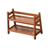 Magideal - Estante De Exhibición Para Tazas De Agua, Soporte Para Tazas De Café, Moderno Organizador De Escritorio De 2 Niveles Para Accesorios De Cafetería Y Of Marrón