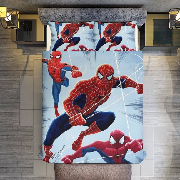 Spider-Man Comforter Set for Kids Boys Teen Men Tween 3D Lightweight Microfiber Bedding Sets