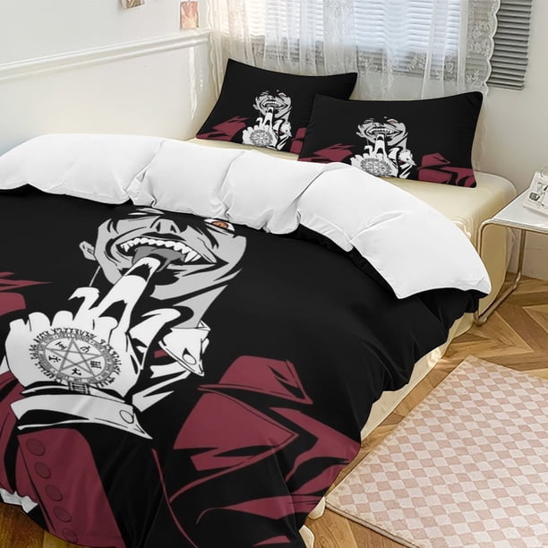 Hellsing Anime Home Bed 3-piece Set Classic Japanese Anime Polyester Wash Student Dormitory Set