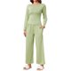 thumbnail image 2 of INSPIRE CHIC Conjunto de 2 Piezas para Mujer 2026 Conjuntos de Pijama Largo con Tops de Manga Larga y Pantalones de Pierna Ancha Casual Conjunto a Juego XS Verde, 2 of 6
