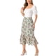 thumbnail image 2 of INSPIRE CHIC Faldas de Chifón para Mujer Cintura Elástica Volantes en Capas Faldas Midi Florales Verde Claro-Floral S, 2 of 6